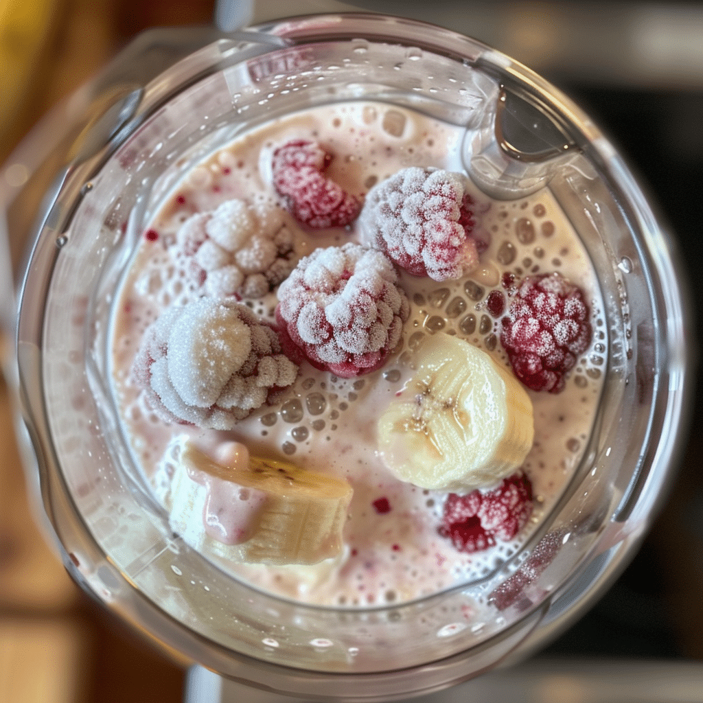 Cottage Cheese Smoothie Recipe: A Creamy, High-Protein Powerhouse You’ll Love 8 Step-by-step image of blending a cottage cheese smoothie until creamy
