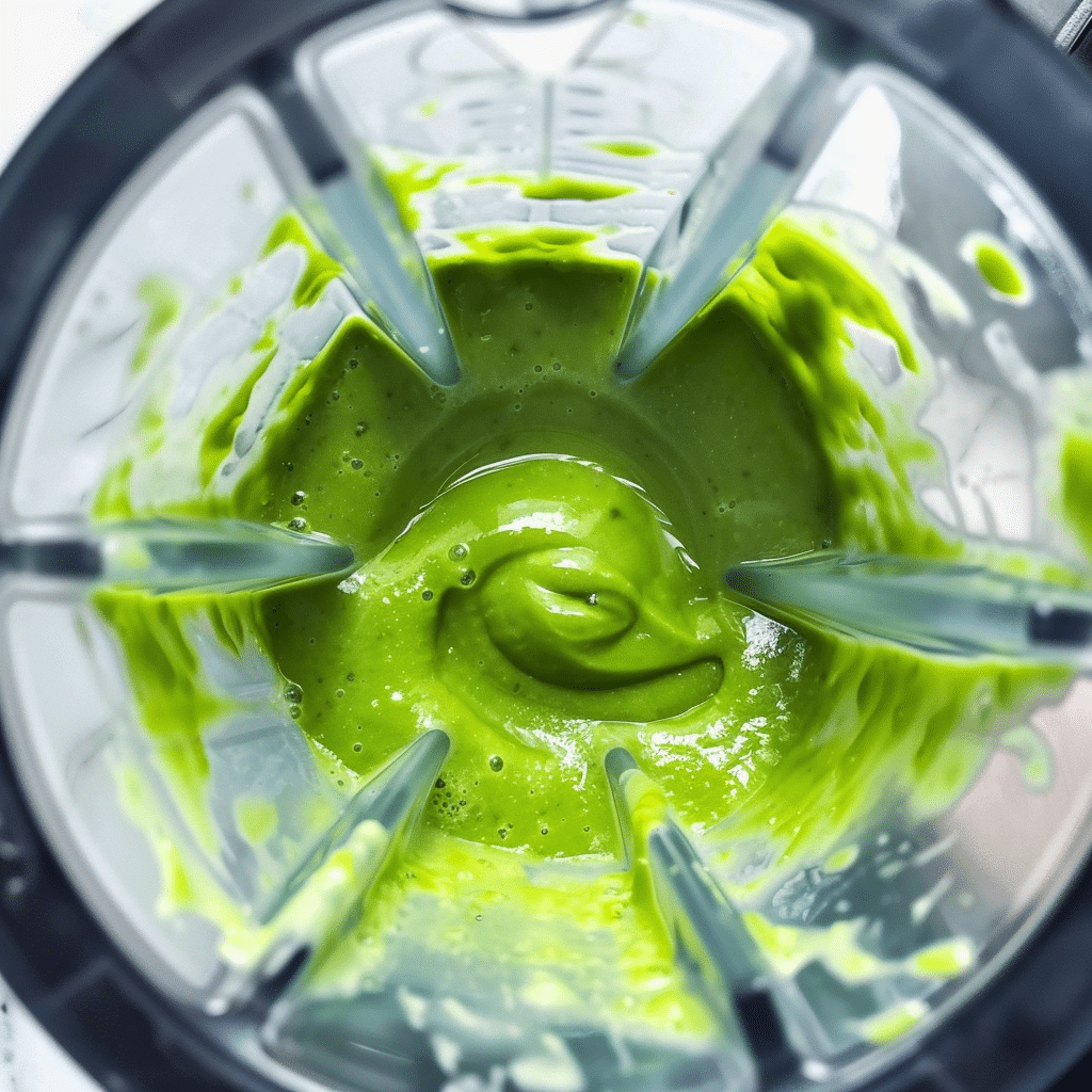 Island Green Smoothie Recipe from Tropical Smoothie (No Sugar Added) 8 Blender preparing Island Green Smoothie recipe from Tropical Smoothie