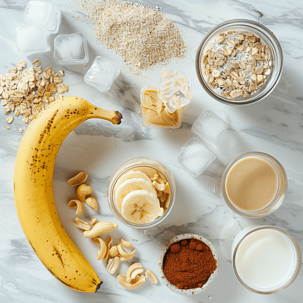 Peanut Butter Smoothie: Easy, Creamy, and Healthy Breakfast Recipe 7 Ingredients for making a peanut butter smoothie